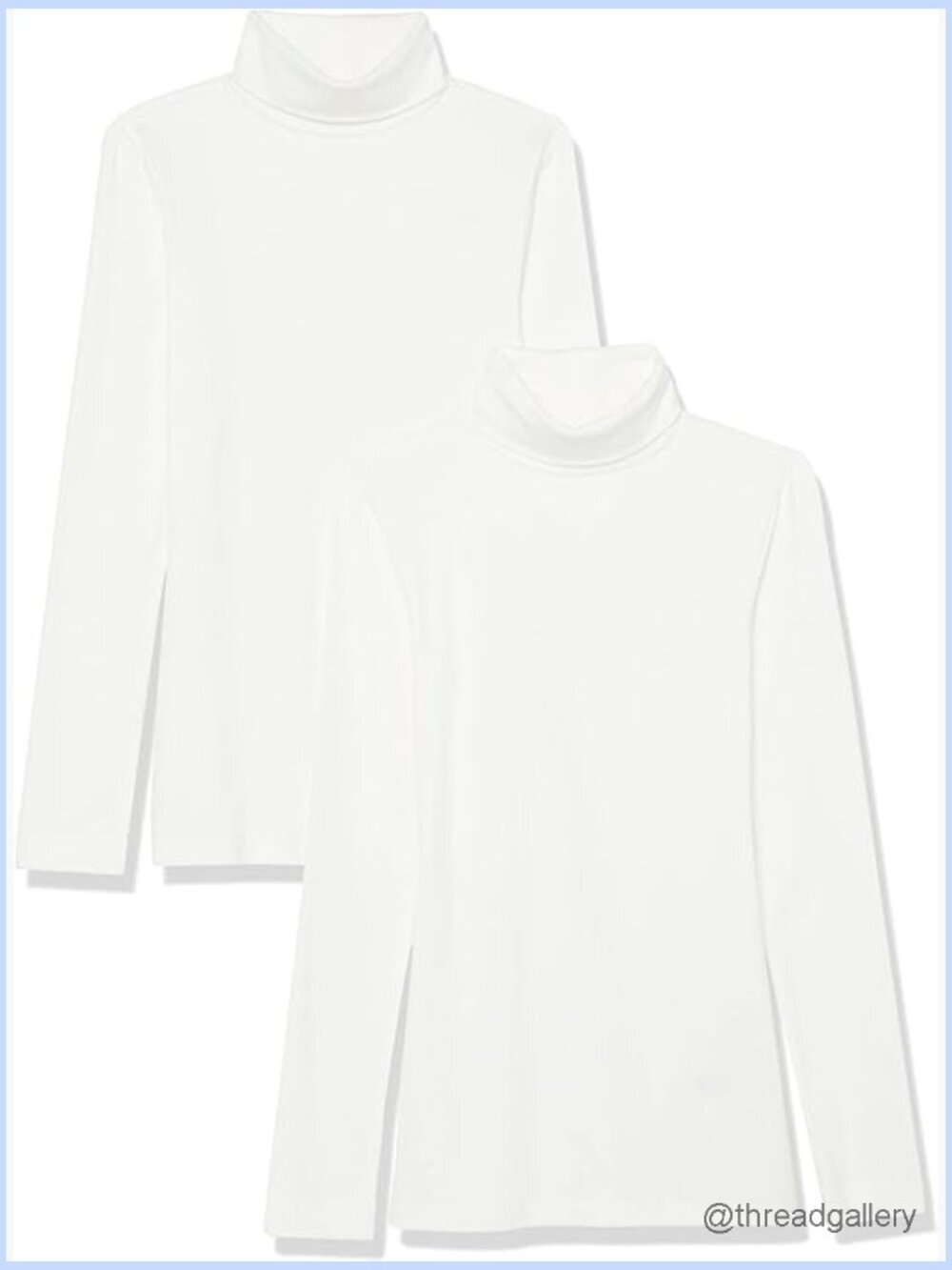 Slim-Fit Stretchy Layering Long Sleeve Knit Rib Turtleneck Top Pack of 2